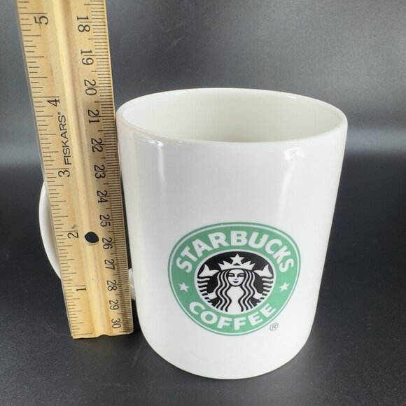 2004 STARBUCKS 12 Oz Coffee Mug Cup Green Black White Older Mermaid Logo Ceramic - Picture 2 of 10
